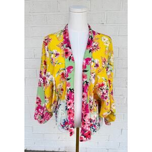 Anthro Akemi + Kin Floral Kimono Cardigan One Size Boho Layering Resort